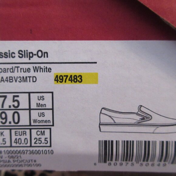 NWT Vans Classic Slip-On Leopard/True White Size 9 - Picture 8 of 14